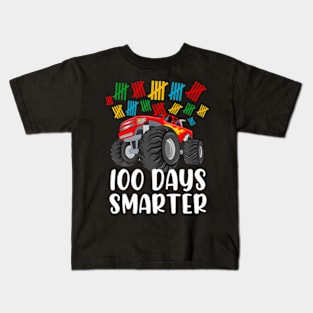 Boys 100Th Day Of School Monster Truck 100 Smarter Kids T-Shirt